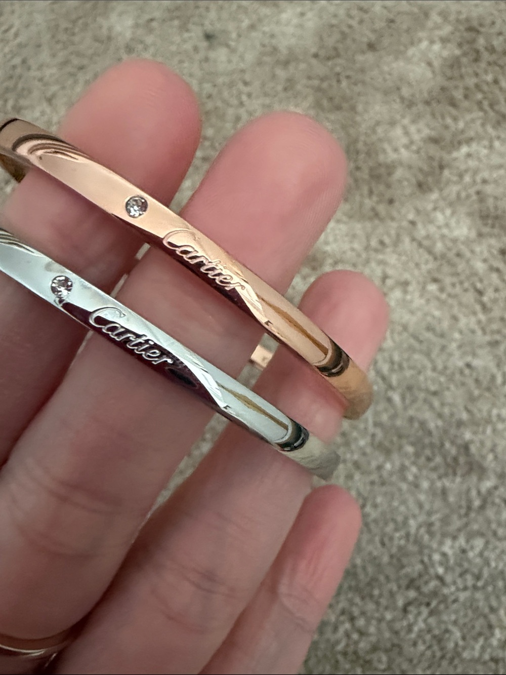 Cartier Love Bracelets in Rose Gold and White Gold